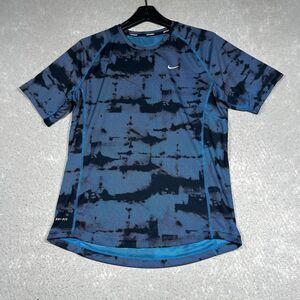 Nike Miller T-Shirt Mens Medium Blue Running Dri Fit Short Sleeve Breathable